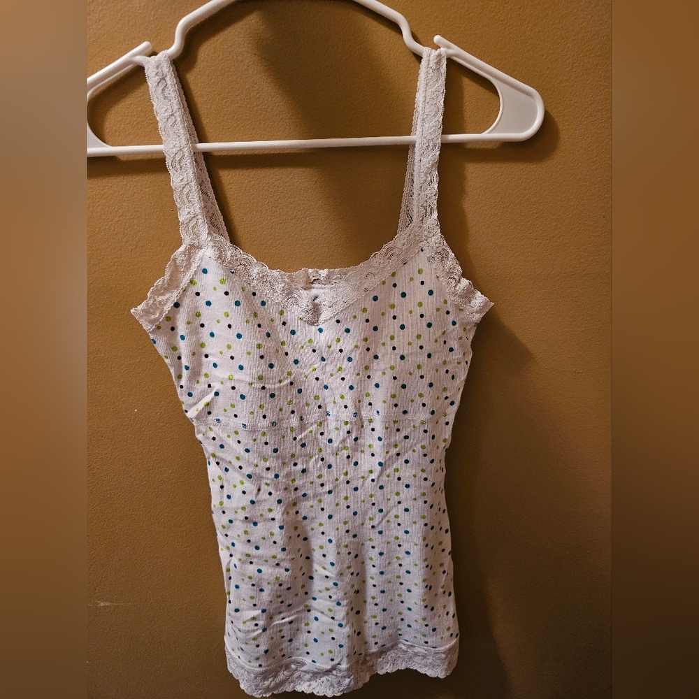 Kirra Polka-Dot Lace Tank Top